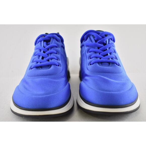 Chanel Men 19P Blue Lycra White Black CC Logo Lace Low Top Trainer Sneaker 44 11 - Picture 7 of 12
